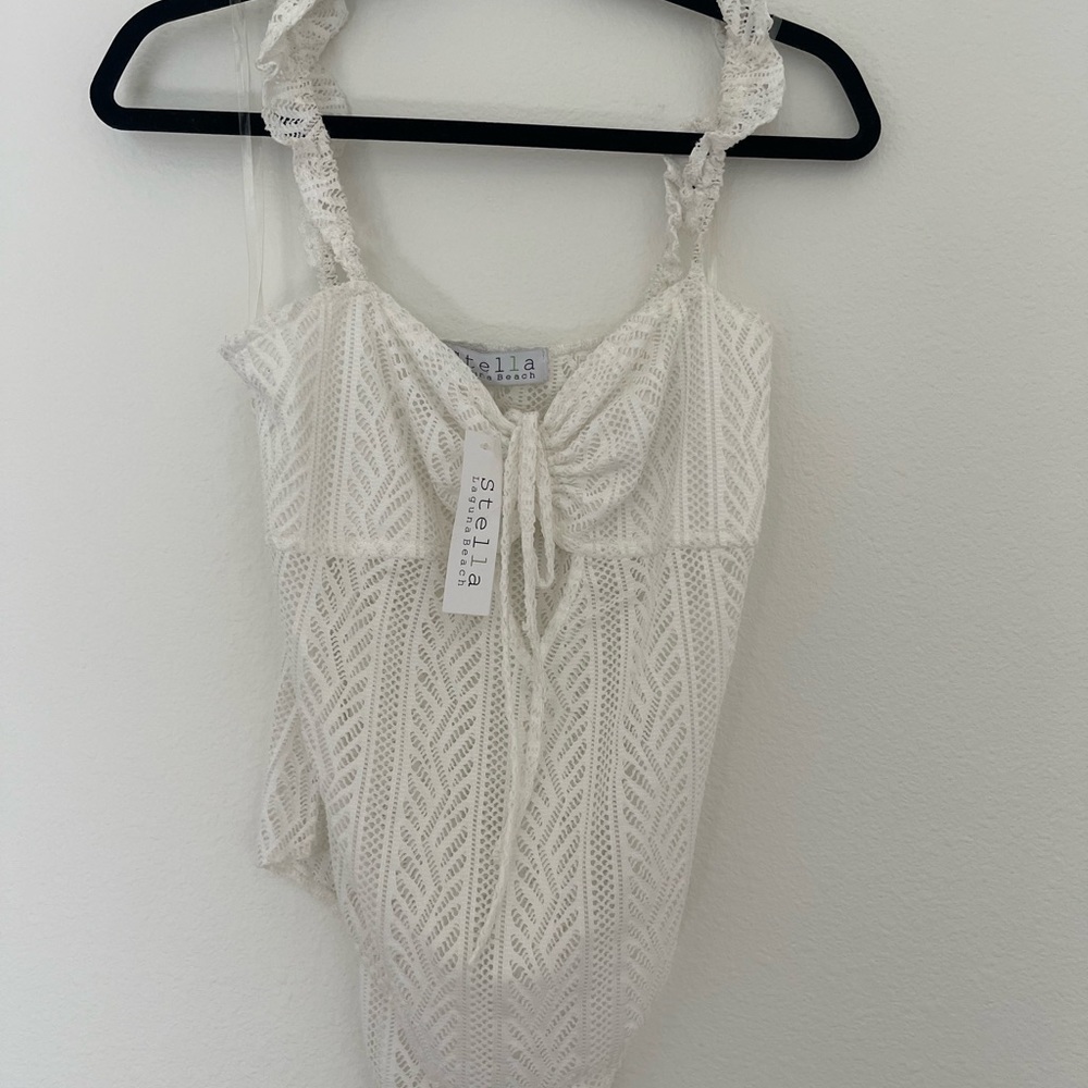 Bodysuit. New with tags. Lace. Tie front.